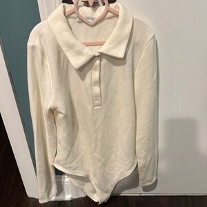 Zara Cream and Pink Collared Shirt